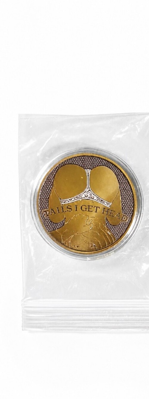 Heads I Get Tails You Lose Challenge Coin Adult Novelty Double Sided Token Gold